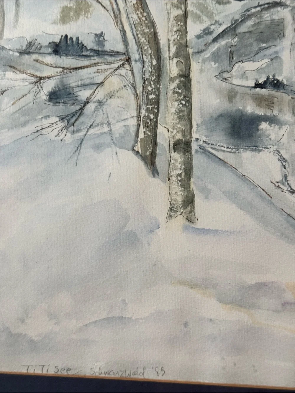 Vintage 1985 Original Watercolor B. Cady Black Forest Germany Framed Art